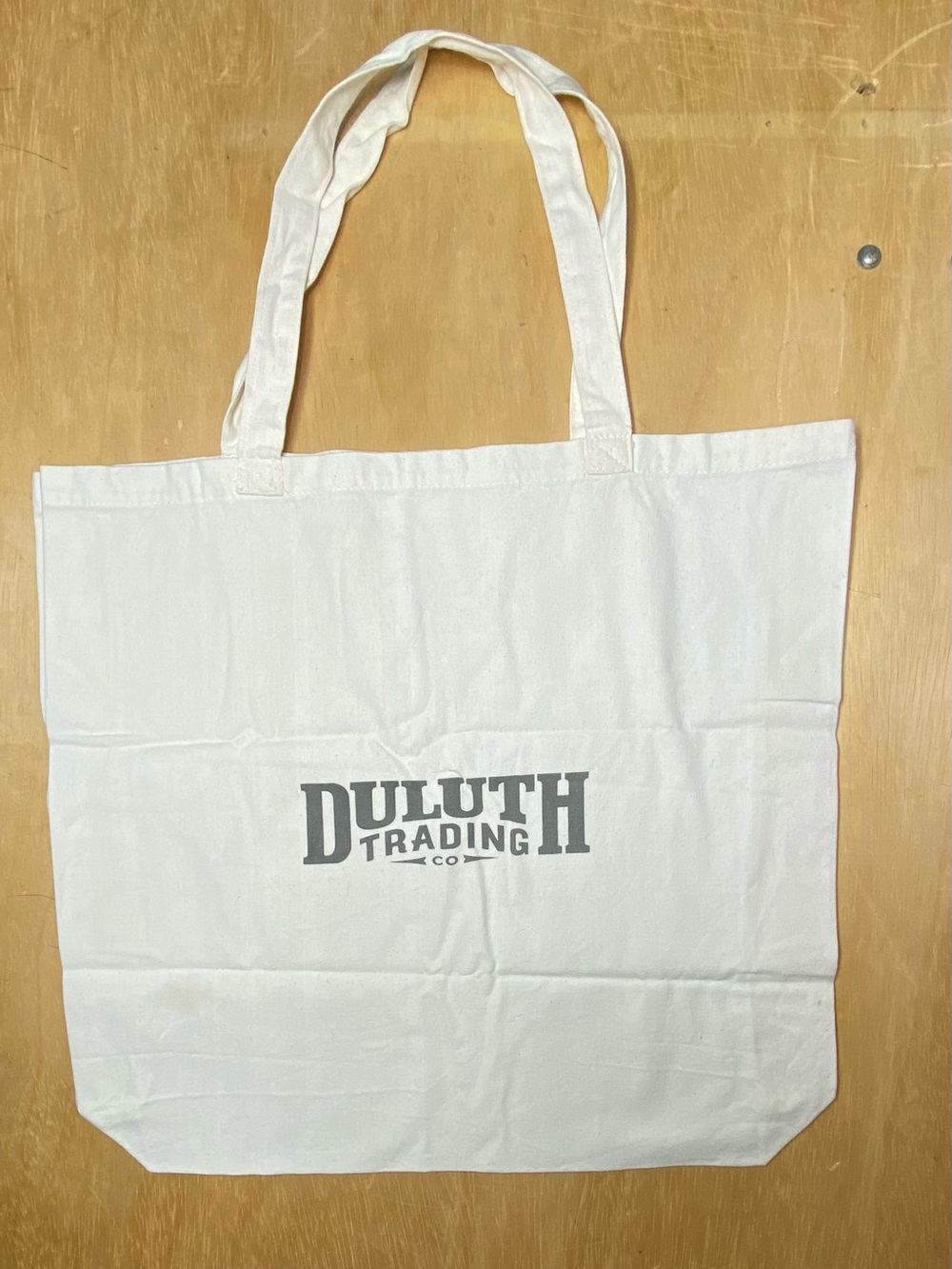 Duluth Trading Co White Canvas Logo Tote